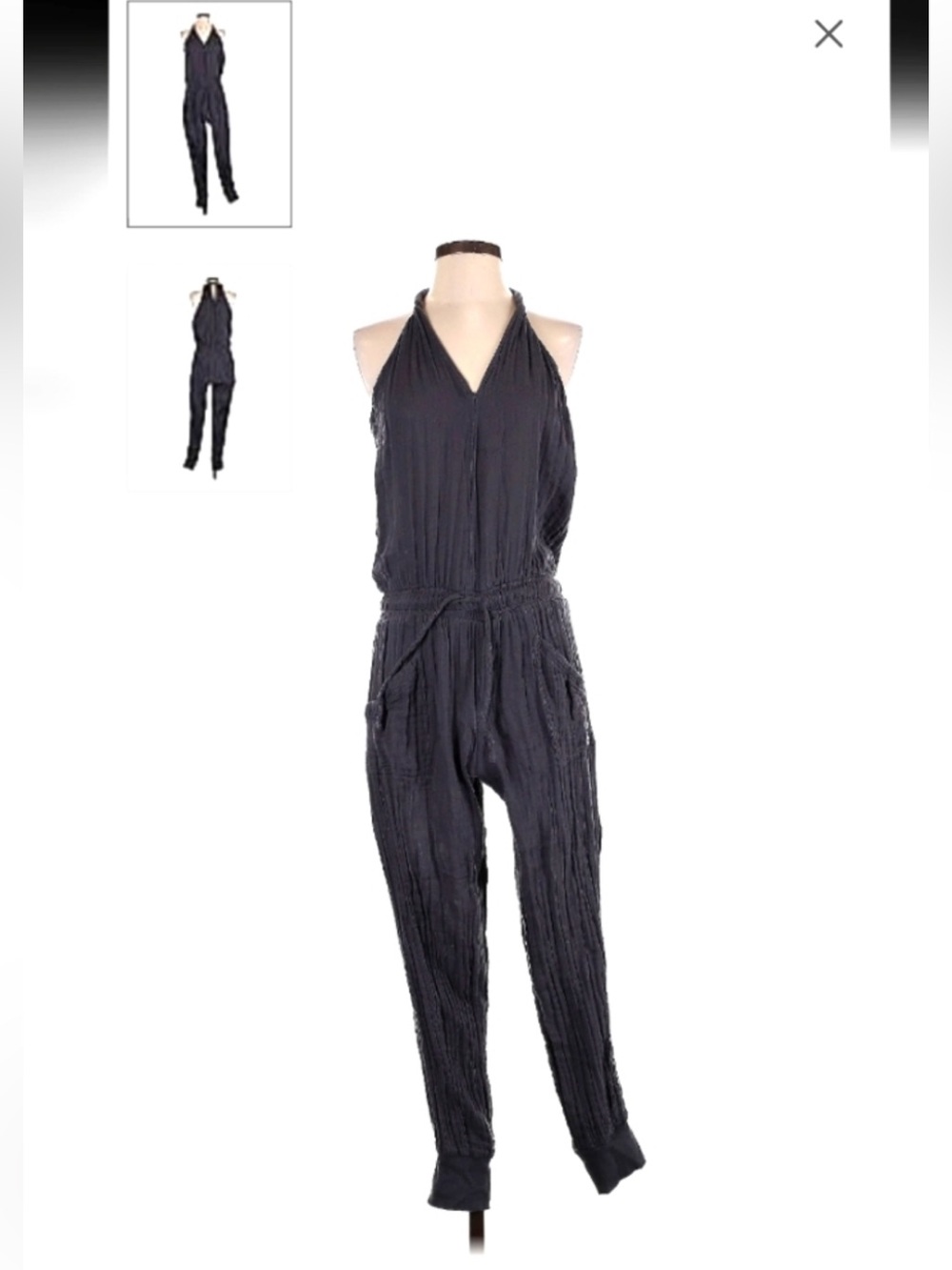 Michael Stars grey twisted strap Jumpsuit with Tie Waist sz S